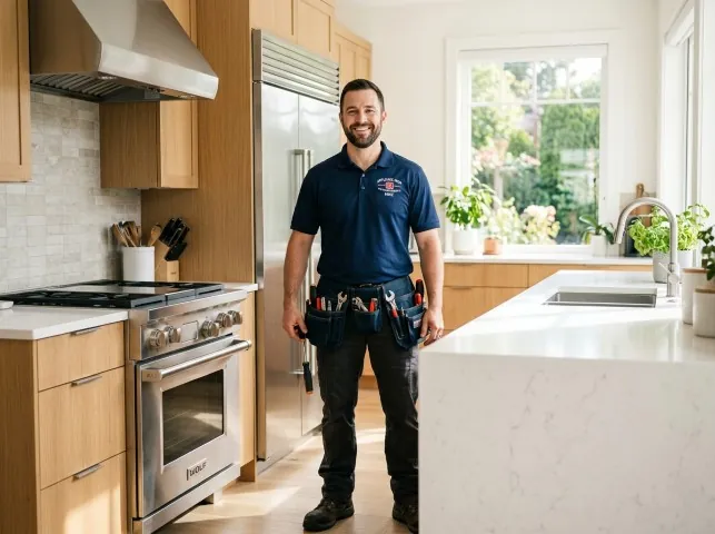Appliance Repair Hero technician in a Attica, NY kitchen after an appliance repair
